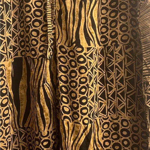 REVUE Patchwork Print Boho Palazzo Pants Women's M Brown Black - Picture 9 of 12